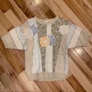 VTG 80s Carducci Sweater Beaded Embellished Pearls